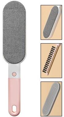 Inspired Deals 4 in 1 Pet Hair Remover Brush For Clothes And Furniture Lint Cleaner pink