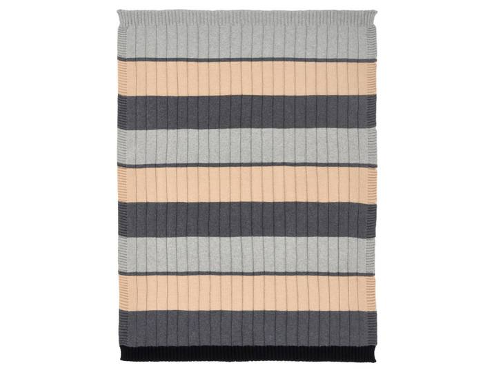 Jimmylee Schmusedecke, Schwarz, Hellgrau, Dunkelgrau, Beige, Textil, Streifen, 80x100 cm, Gots, Oeko-Tex® Standard 100, pflegeleicht, Schlafen, Kuscheln & Schlafen, Schmusedecken