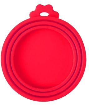 Uplifted Goods Reusable Pet Food Can Cover And Spoon Set red 1 Cover