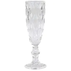 Chic Antique Champagnerglas mit Diamantenmuster, H20/D6 cm, klar