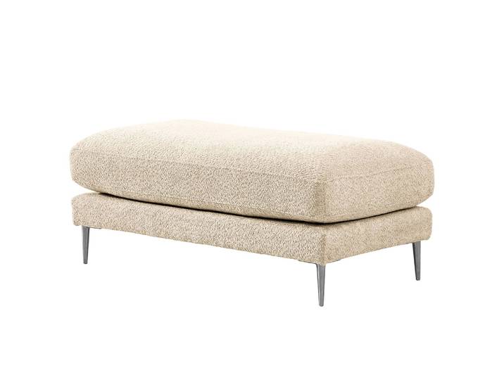 Repose-pieds capitonné Kelson 122 x 47 x 122cm Beige Bouclè Abby: Beige