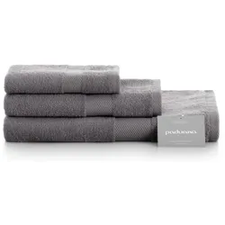 Set mit 3 Stück grauen PADUANA-Handtüchern