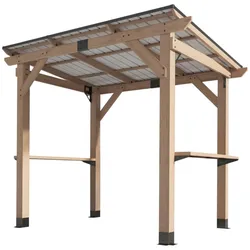 Hardin 1fachgut Grill-Pavillon, aus Zedernholz und Stahl, ca. 263 x 187 x 225 cm in naturholz