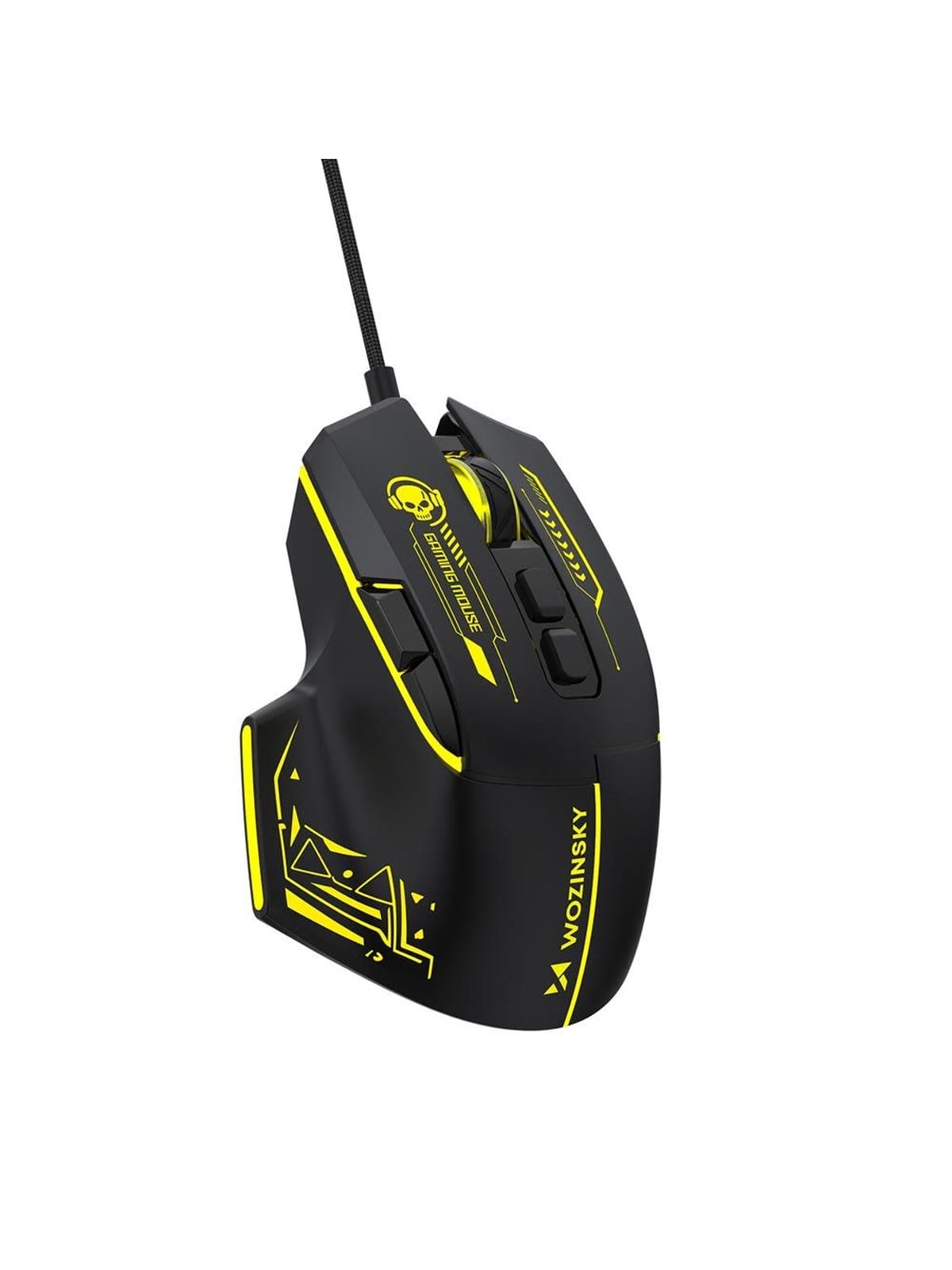 Wozinsky WMGK-1181W Wired Optical Gaming Mouse 7200 DPI with Backlight - Black and Yellow - ()