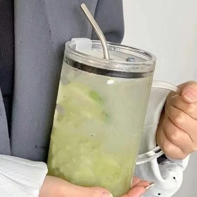 Uplifted Finds 1000ML Transparent Glass Tumbler High Performance Drinking Cup With Lid & Straw 1000ML Transparent Glass Tumbler High Performance Drinking Cup With Lid & Straw
