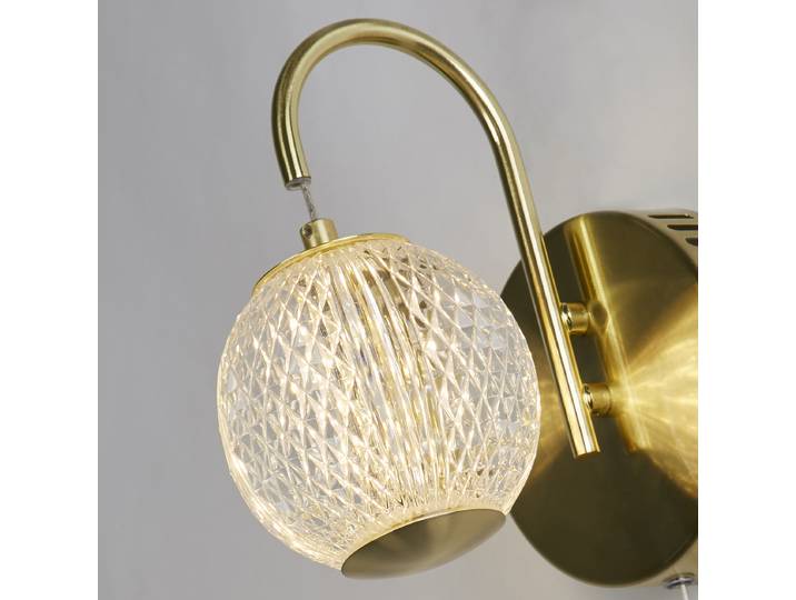 LED-Wandleuchte 13 x 21 x 19cm Messing Messing, gebürstet Acrylglas LED LED-Platine