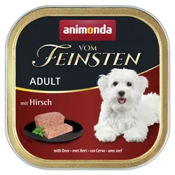 animonda Vom Feinsten Adult 150g Schale Hundenassfutter Sparpaket 44 x 150 Gramm Hirsch