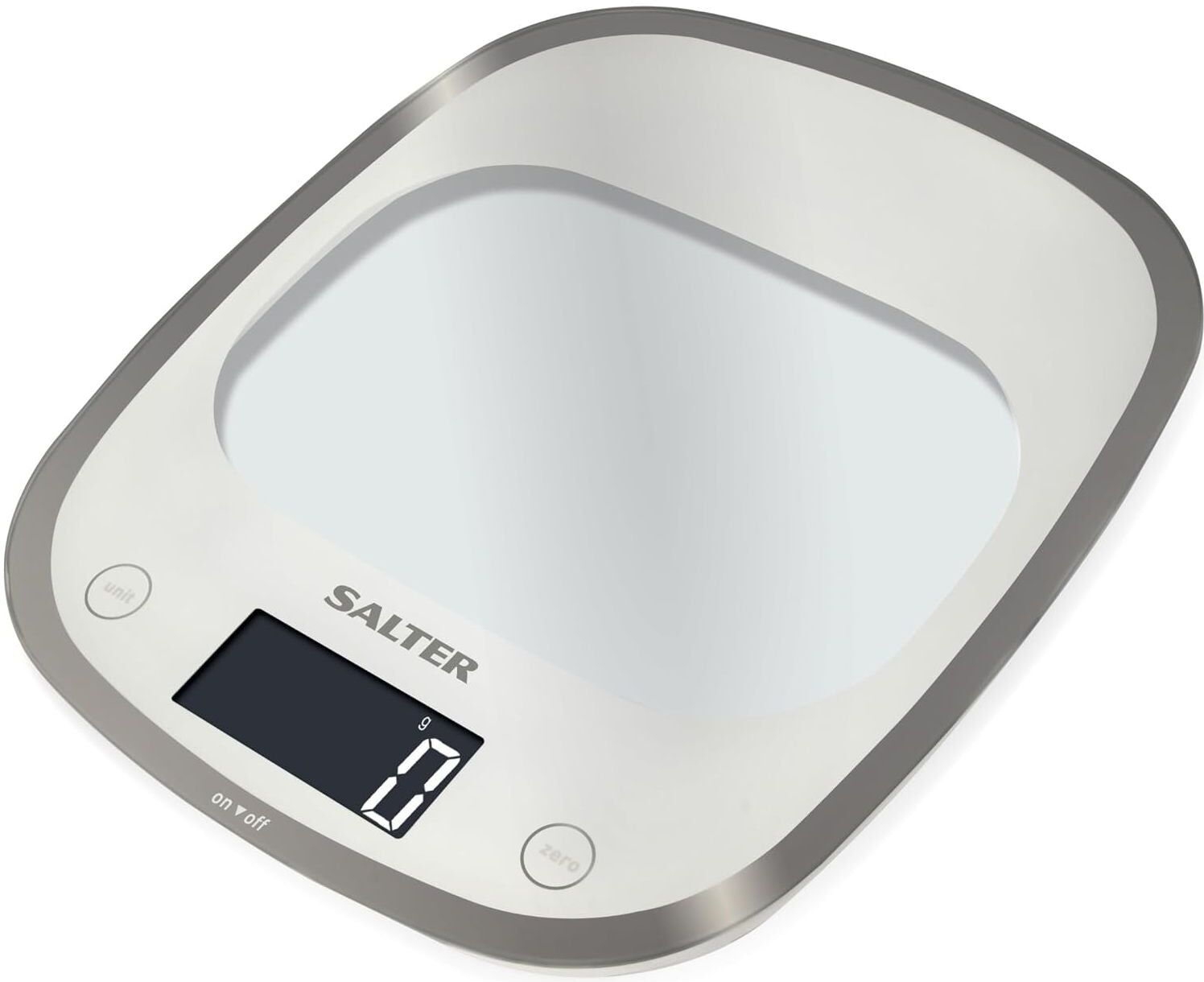 Salter 1050 WHDR Digital Kitchen Scale – 5kg Capacity, Add & Weigh, Backlit Display – Curve Design