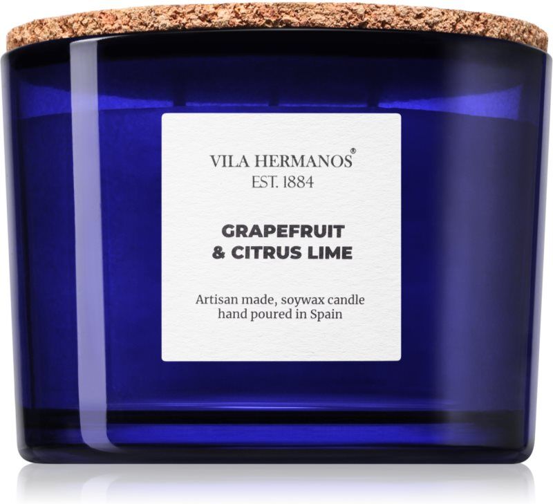 Vila Hermanos Apothecary Cobalt Blue Grapefruit & Citrus Lime scented candle 350 g