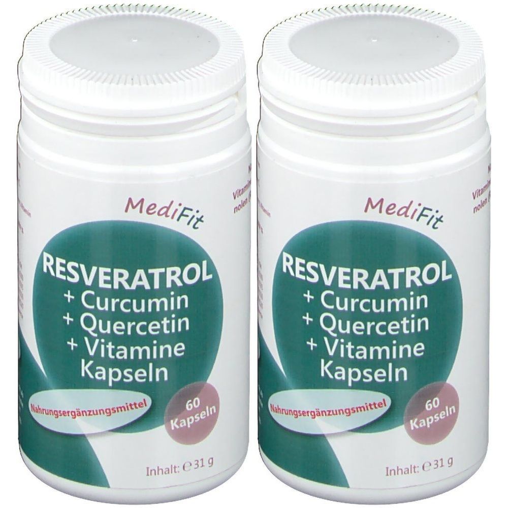 RESVERATROL+CURCUMIN+Quercetin+Vitamine Kapseln 2x 2x60 St