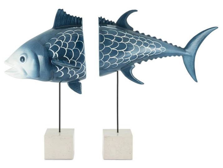 Figur Thunfisch 2teilig Zum Aufstellen Gold H: 55 cm Abhika