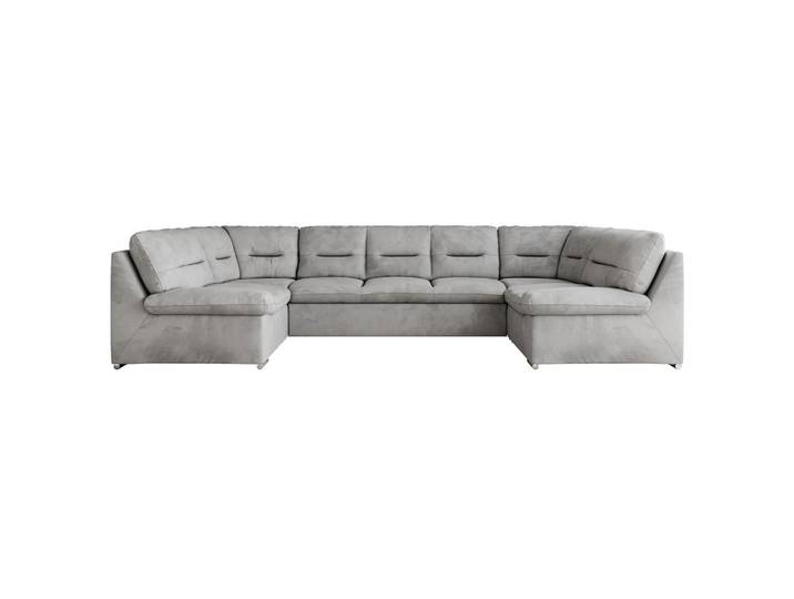 WOHNLANDSCHAFT COMODO U Hellgrau Velvet