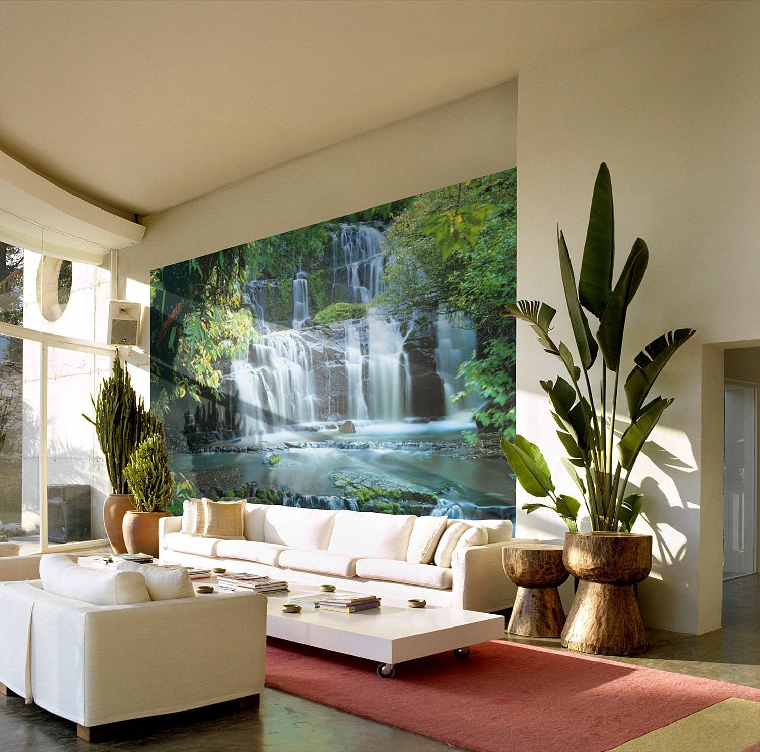 home24 Fotobehang Pura Kaunui Falls Breedte: 368 cm, Hoogte: 254 cm