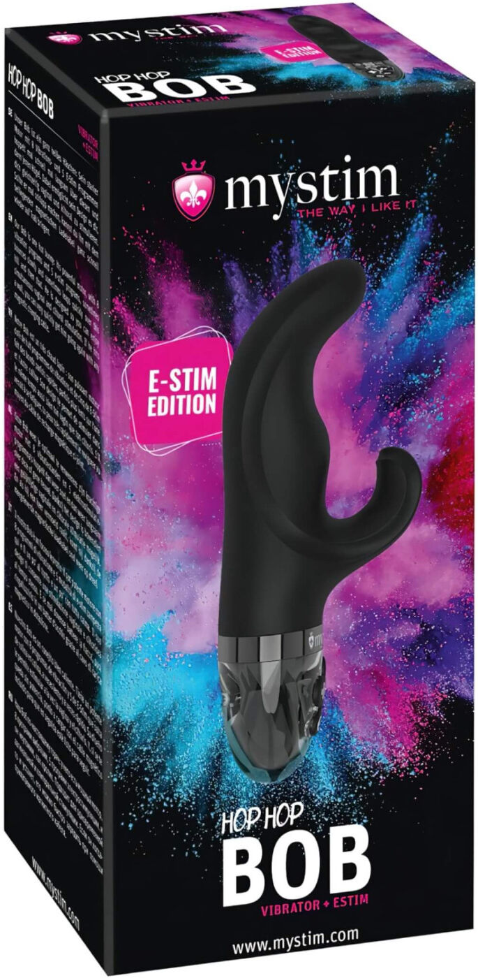 mystim Hop Hop Bob - ladattava elektro vibraattori (musta)