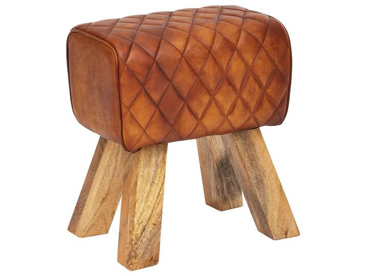 Hocker Braun Ziegenleder