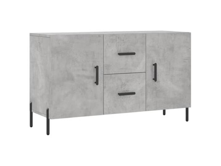 Fisinber Sideboard Betongrau 100x36x60 cm Anrichte mit Metallbeinen Modernes Beistellmöbel im Beton-Look für Wohnzimmer und Flur. Bietet geschützten Stauraum hinter praktischen Türen.