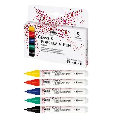 KREUL Glass & Porcelain Pen Classic 5er Set
