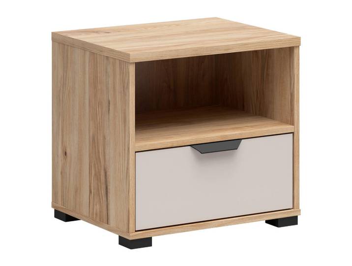 Milino Nachtschrank, Eiche, Kaschmir, 1 Schublade(n) Schubladen, 50x47.5x40 cm, Schlafzimmer, Nachttische