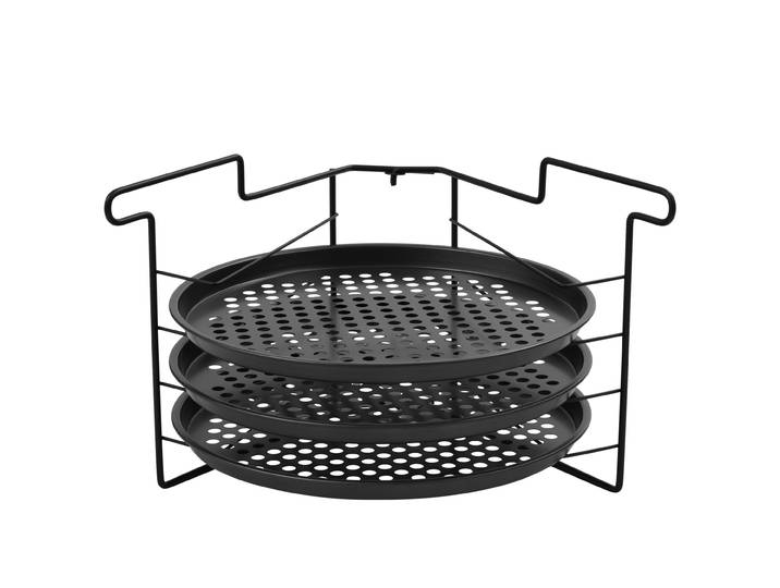 Pizzablech rund 29 cm 3er Set mit Ständer