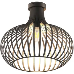 LED Deckenlampe Deckenleuchte Wohnzimmerleuchte rostfarben Metallgeflecht D 40 cm