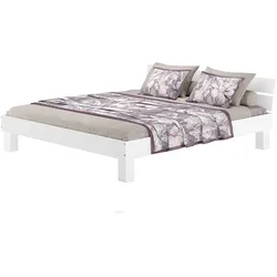 Erst-Holz Massivholzbett 200x200 Buche Großfamilienbett Doppelbett waschweiß wählbares Zubehör 60.86-20W Rollrost inkl.