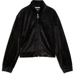 Puma Kinder Freizeit / Mode Sommer GJ Jacken / Anoraks Jacken/Anoraks lg.Arm Ki ESS ELEVATED Velour Short Length  Trackjacket G, Größe 176 in Schwarz Schwarz