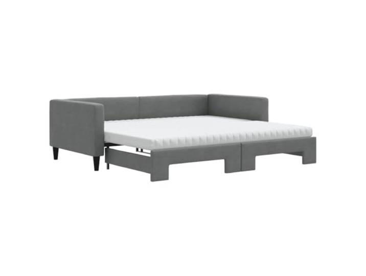 vidaXL Tagesbett Ausziehbar mit Matratzen Dunkelgrau 100x200 cm Stoff