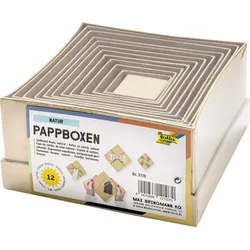 folia Geschenkboxen-Set 14,5 x 14,0 x 7,4 cm braun