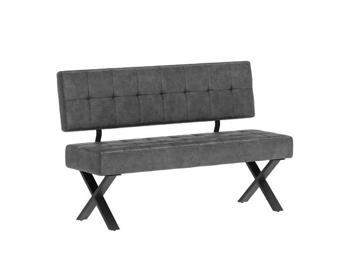 Sitzbank mit Rückenlehne APOLLO 140 cm grau