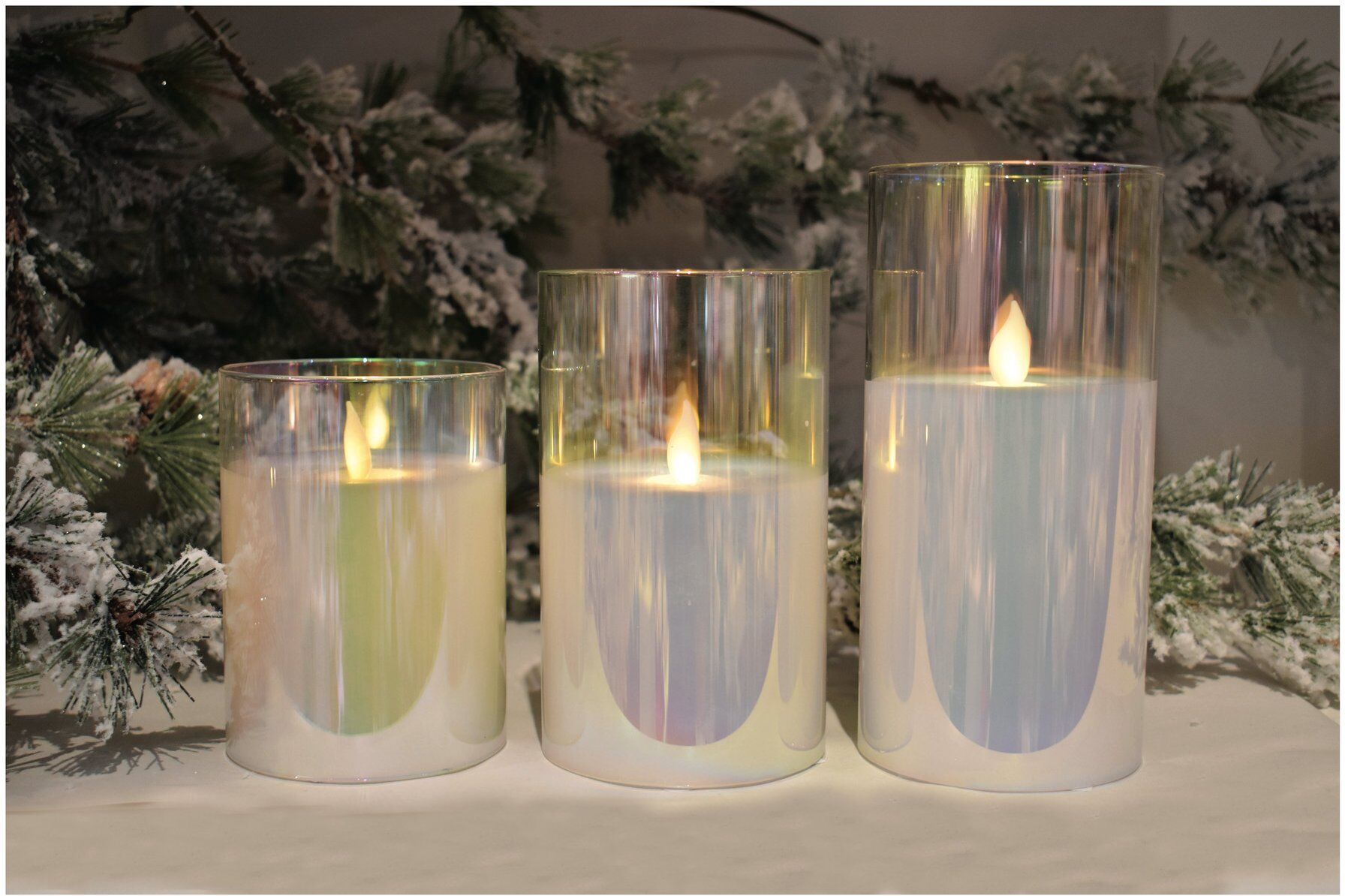 Candela led Pre Qu' Italia D3005 effetto fiamma con timer Iridescente