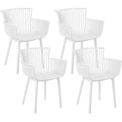 GARTENSTUHL 4er-Set Kunststoff weiß Pesaro