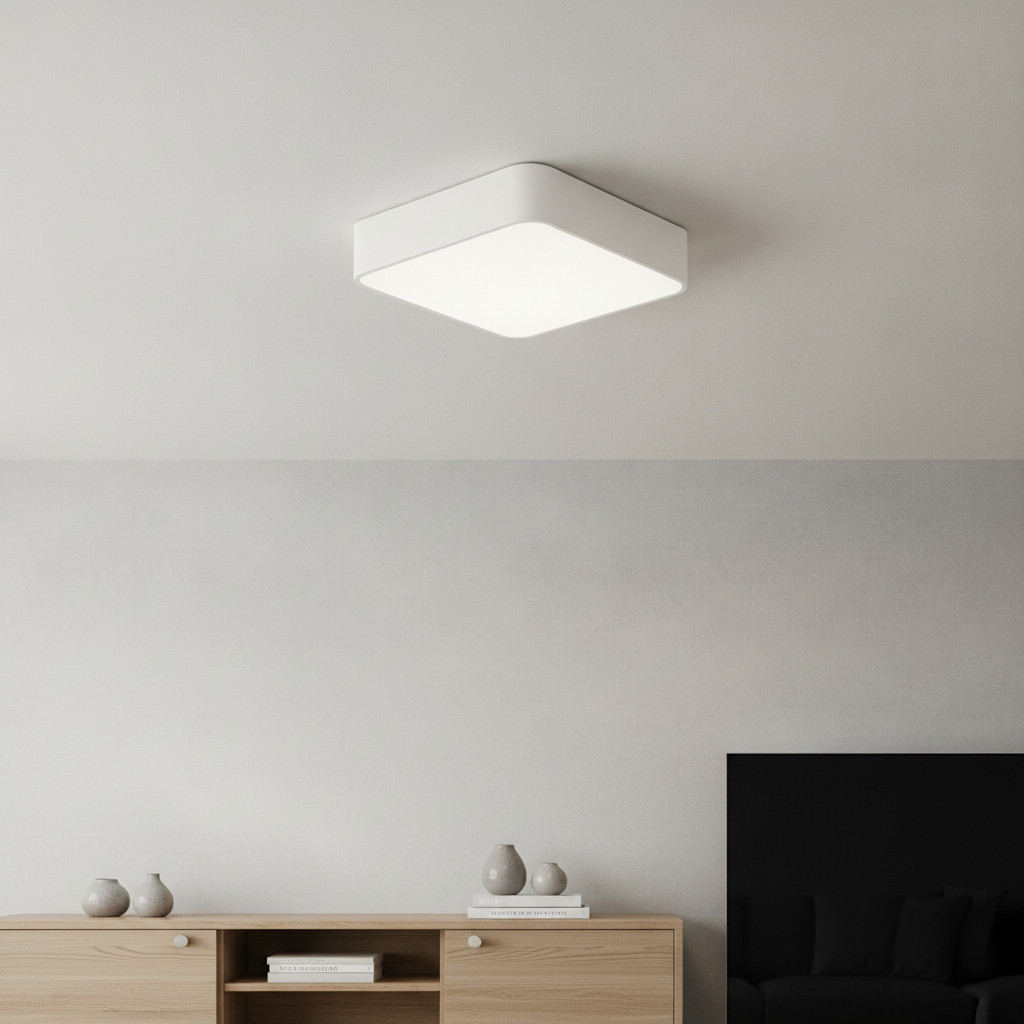 Lyora Ragu vierkante plafondlamp wit 36 cm