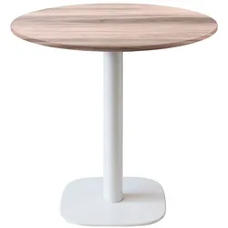 RestooTab - Tisch Round weiß Ø70cm Dekor Holz tages