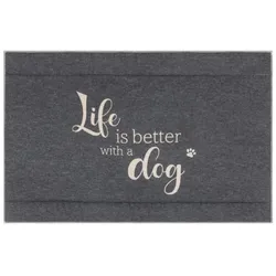 David Fussenegger Hundematte 'life is better' 80 x 120 cm Anthrazit - Grau