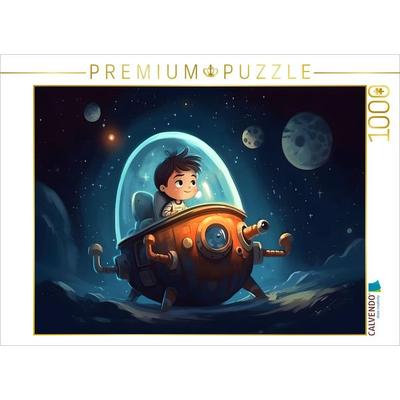 CALVENDO Puzzle Luca´s Reise zum Mond | 1000 Teile Lege-Größe 64x48cm Foto-Puzzle für glückliche Stunden