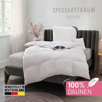 Daunenbettdecke SPESSARTTRAUM "Exklusiv, Bettdecken für Sommer und Winter, 100% Daunen Decke", weiß, B:135cm L:200cm, Bezug: 100% Baumwolle. Füllung: 100% Daunen, Bettdecken, 5 Wärmeklassen & 8 Größen, Bestseller