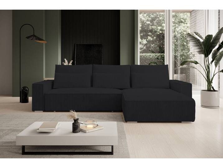 storez24 Ecksofa Alice, wahlweise mit Bettfunktion und Bettkasten, Steppung im Sitzbereich