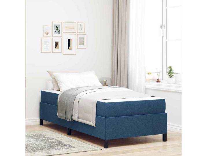 vidaXL Boxspringbett, Boxspringbett Blau 100 x 200 cm Stoff