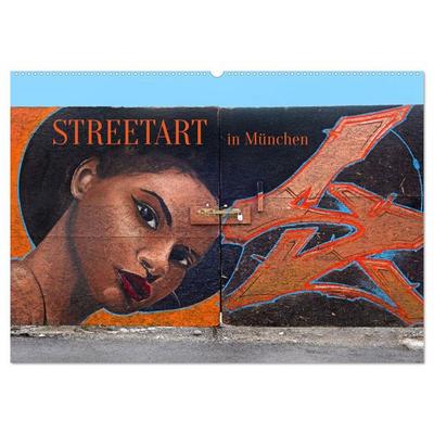 Streetart in München (Wandkalender 2026 DIN A2 quer), CALVENDO Monatskalender