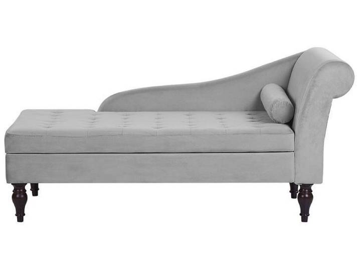 Beliani - Chaise longue en velours gris clair avec rangement PESSAC