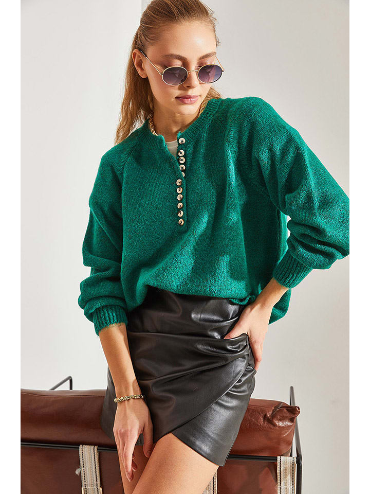 Bianco Lucci Pullover in Grün - onesize