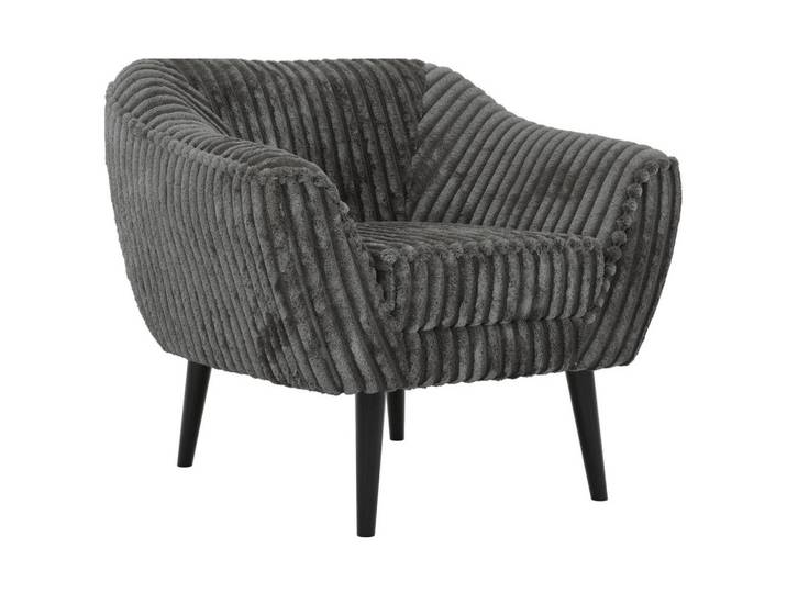 SESSEL PIRS - Grau Cord - Schwarze Beine