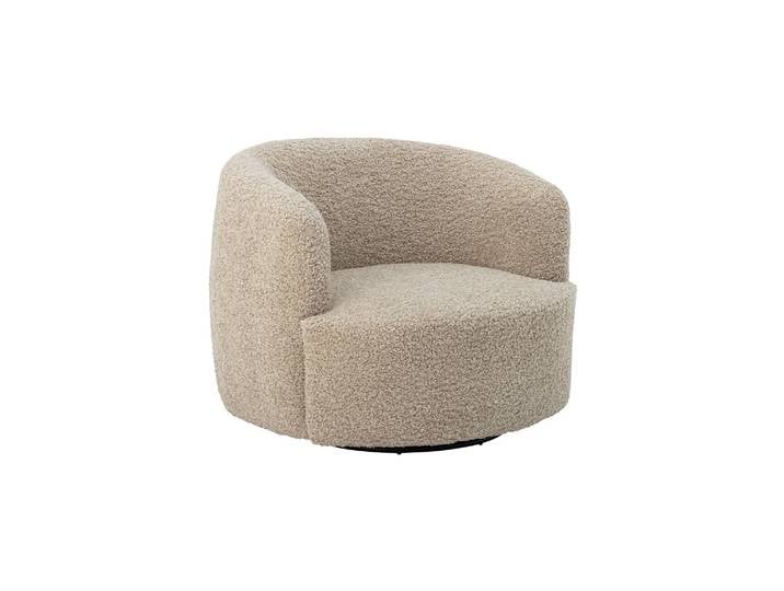 Fauteuil pivotant en tissu bouclé Bocca