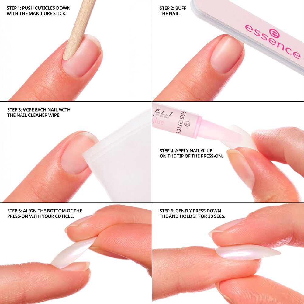 Essence Faux ongles ! Coffret de 6 faux ongles n° 01 - Glazed