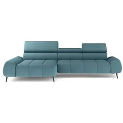 Ecksofa Mavel Stoff Blau Azur