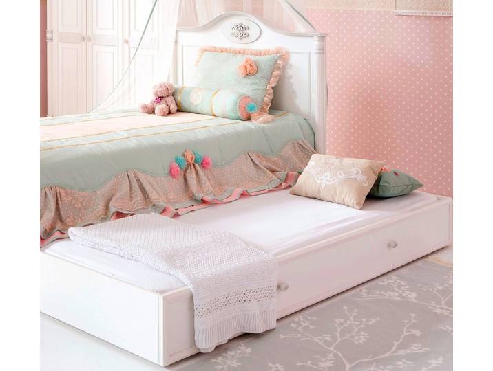 Möbel-Zeit Kinderbett ROMANTIC 100x200 – Optional mit Ausziehbett & Matratze