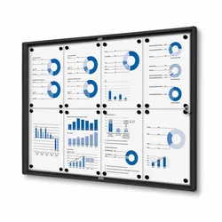 Schaukasten schwarz 8x A4 Alu Infokasten magnetisch Innen 8xA4 Schaukasten schwarz