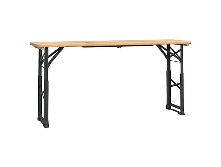 GHVBNMF Biertisch Klappbar Höhenverstellbar 170x50 cm Massivholz Höhenverstellbarer Stehtisch aus Tannenholz und Metall für Garten, Terrasse und Feiern, platzsparend zusammenklappbar.