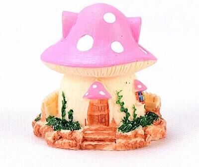 Inspire Select Enchanted Mini Fairy Garden Figurines Set Whimsical DIY Fairy Garden Accessories For Miniature Landscaping & Dollhouse pink House 1 Pc