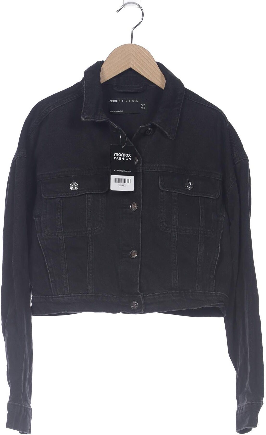 asos Damen Jacke, Schwarz, Gr. EU 36, Baumwolle - Second Hand